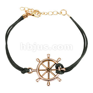 Key Cast Iron Leatherette Armbånd - Sort