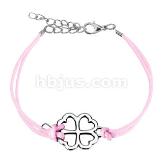 Clover Cast Iron Leatherette Armbånd - Rosa
