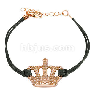 Crown Cast Iron Leatherette Armbånd - Sort