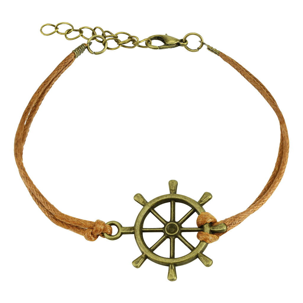 Key Cast Iron Leatherette Armbånd - Brun