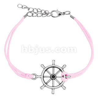 Key Cast Iron Leatherette Armbånd - Rosa
